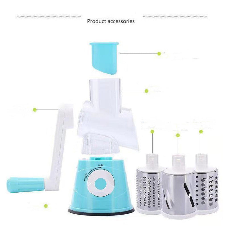 Manual Vegetable Cutter Slicer Hand Crank Multifunction Kitchen Tool for Vegetables, Cheese & Meat
