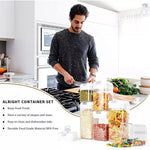 6PCS Easy Lock Food Storage Container Set – Airtight Plastic Jars for Flour, Sugar & Pantry Organization (0.5L–1.2L)