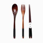 Natural Wooden Spoon & Fork Set Eco-Friendly Ironwood & Nanmu Cooking Utensils for Kitchen Use