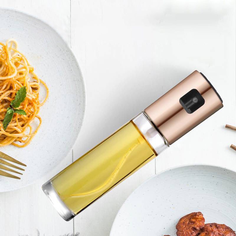 BBQ Oil & Vinegar Spray Bottle - Leakproof Push Pump Kitchen Cooking Sprayer for Healthy BBQ & Cooking