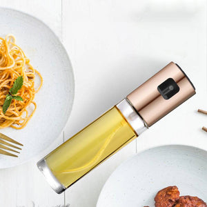 BBQ Oil & Vinegar Spray Bottle - Leakproof Push Pump Kitchen Cooking Sprayer for Healthy BBQ & Cooking