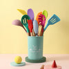 Silicone Kitchen Utensil Set with Wooden Handles | 12PCS Heat Resistant Non-Stick Cooking & Baking Tools | Durable & Easy to Clean