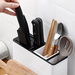 Kitchen Tableware & Knife Storage Rack Plastic Desktop Organizer, Large Capacity & Space-Saving Holder