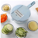 8-in-1 Mandoline Vegetable Slicer & Grater Set with Strainer – Onion, Carrot, Potato Cutter, Peeler & Egg Separator