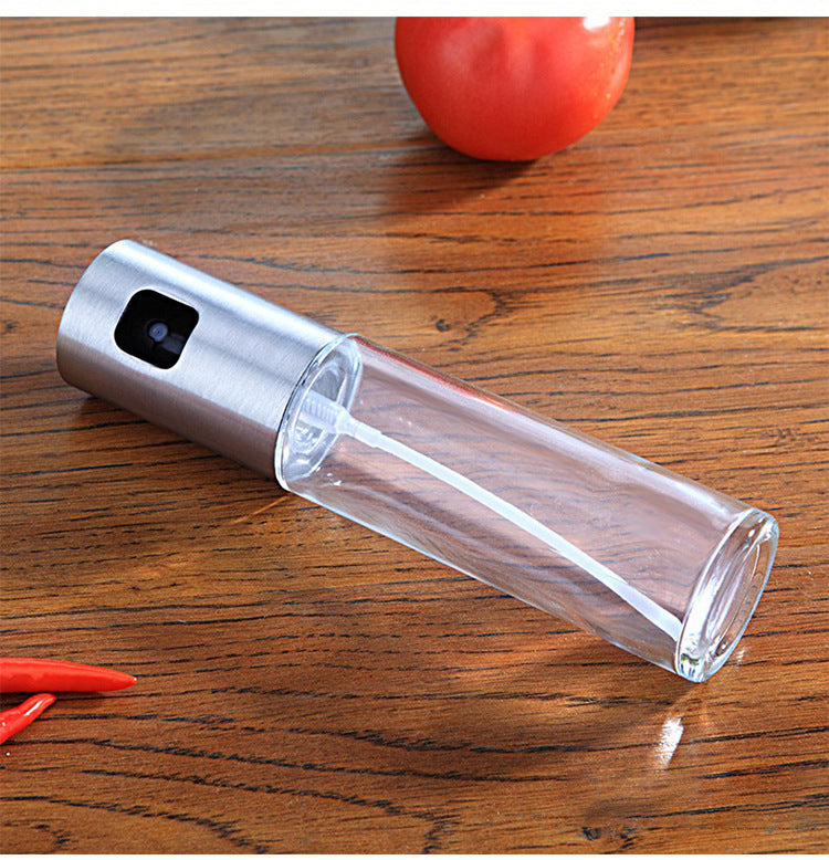 BBQ Oil & Vinegar Spray Bottle - Leakproof Push Pump Kitchen Cooking Sprayer for Healthy BBQ & Cooking