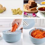 8-in-1 Mandoline Vegetable Slicer & Grater Set with Strainer – Onion, Carrot, Potato Cutter, Peeler & Egg Separator