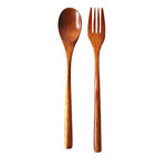 Natural Wooden Spoon & Fork Set Eco-Friendly Ironwood & Nanmu Cooking Utensils for Kitchen Use