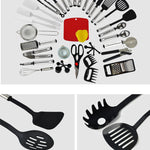 44-Piece Non-Stick Nylon Kitchen Utensils Set Heat-Resistant Cooking Spatula & Spoon Set for Home Chefs
