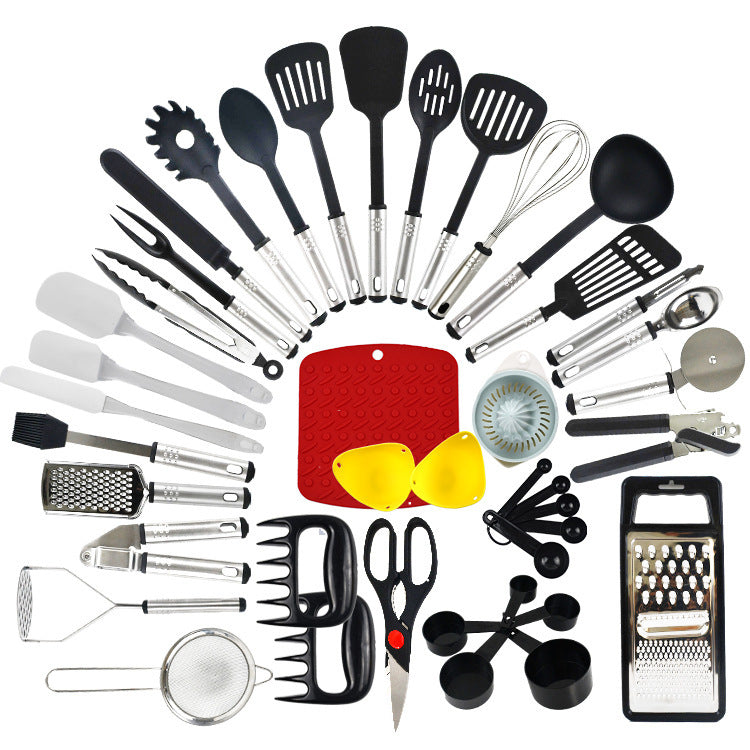44-Piece Non-Stick Nylon Kitchen Utensils Set Heat-Resistant Cooking Spatula & Spoon Set for Home Chefs