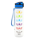 1L Motivational Tritan Water Bottle with Time Marker – Leakproof, BPA-Free, Bounce Cover, Fruit Infuser | Fitness, Gym, Sports