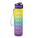 1L Motivational Tritan Water Bottle with Time Marker – Leakproof, BPA-Free, Bounce Cover, Fruit Infuser | Fitness, Gym, Sports