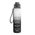 1L Motivational Tritan Water Bottle with Time Marker – Leakproof, BPA-Free, Bounce Cover, Fruit Infuser | Fitness, Gym, Sports