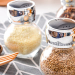 Rotary Spice Rack Set – 6/8 Glass Jar Condiment Organizer with Lid – Salt, Pepper, Seasoning Storage for Kitchen