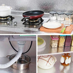 Oil-Proof Aluminum Foil Kitchen Wallpaper Heat & Waterproof Cabinet, Sink, Stove Protector Roll