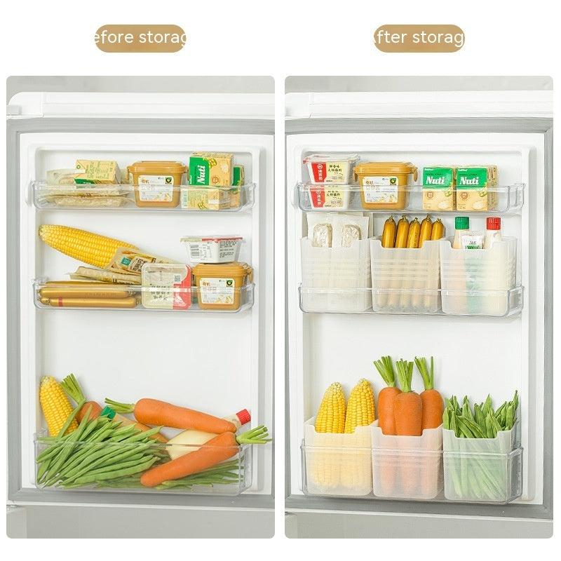 Refrigerator Storage Box Clear Food Organizer for Vegetables, Fruits & Snacks Space-Saving PP Fridge Storage Container