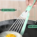 Nonstick Silicone Fish Spatula – Slotted Turner for Fish, Eggs, Pancakes | Heat-Resistant, BPA-Free, No-Scratch Cooking Utensil