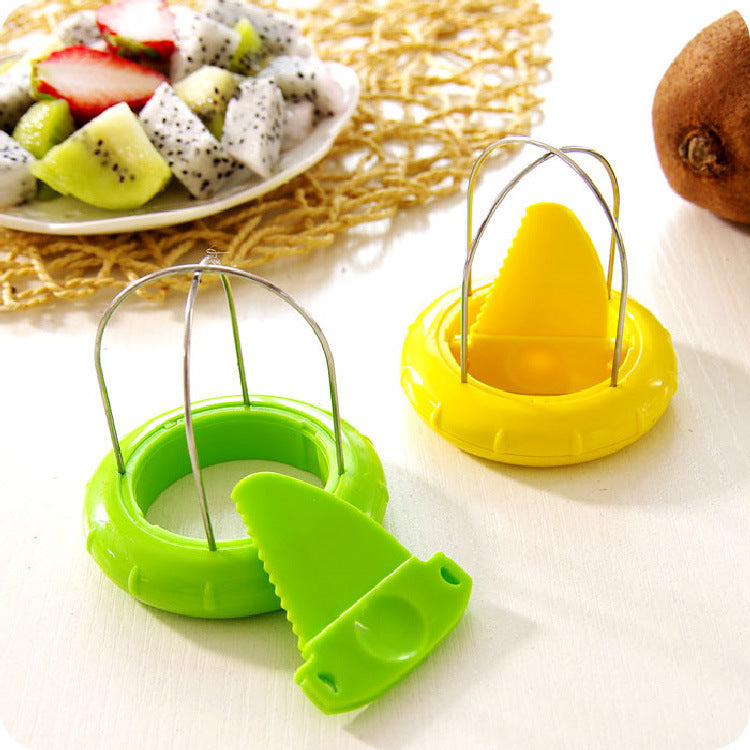 Mini Fruit Kiwi Cutter & Peeler Stainless Steel Slicer for Kiwi, Pitaya & Small Fruits, Easy Kitchen Gadget
