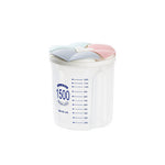 Multi-Grain Dry Food Storage Container with Grids – 1.5L & 2.5L Transparent Plastic Cereal Box with Lid & Pour Spout