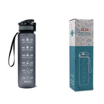 1L Motivational Tritan Water Bottle with Time Marker – Leakproof, BPA-Free, Bounce Cover, Fruit Infuser | Fitness, Gym, Sports