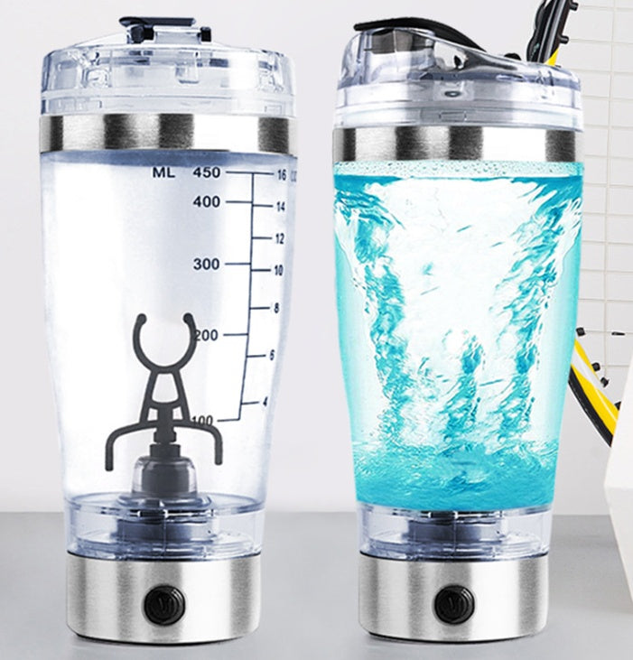 Electric Protein Shake Stirrer USB Blender Bottle | Rechargeable Shaker Cup for Milk, Coffee & Fitness Drinks | 600ml Portable Mixer