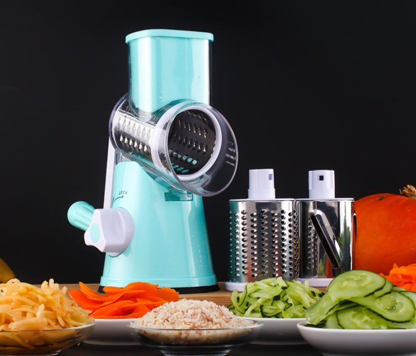 Manual Round Mandoline Slicer – Multifunctional Vegetable & Cheese Cutter | ABS + Stainless Steel, Easy to Use Kitchen Gadget