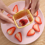 Cup Fruit & Egg Slicer Stainless Steel Strawberry, Banana & Vegetable Cutter for Safe, Easy Kitchen Prep
