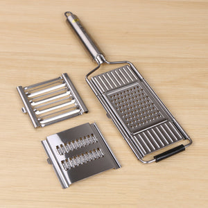 Multifunctional Vegetable Cutter | 4-in-1 Stainless Steel Food Slicer & Grater for Fruits, Cheese & Vegetables