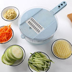 8-in-1 Mandoline Vegetable Slicer & Grater Set with Strainer – Onion, Carrot, Potato Cutter, Peeler & Egg Separator
