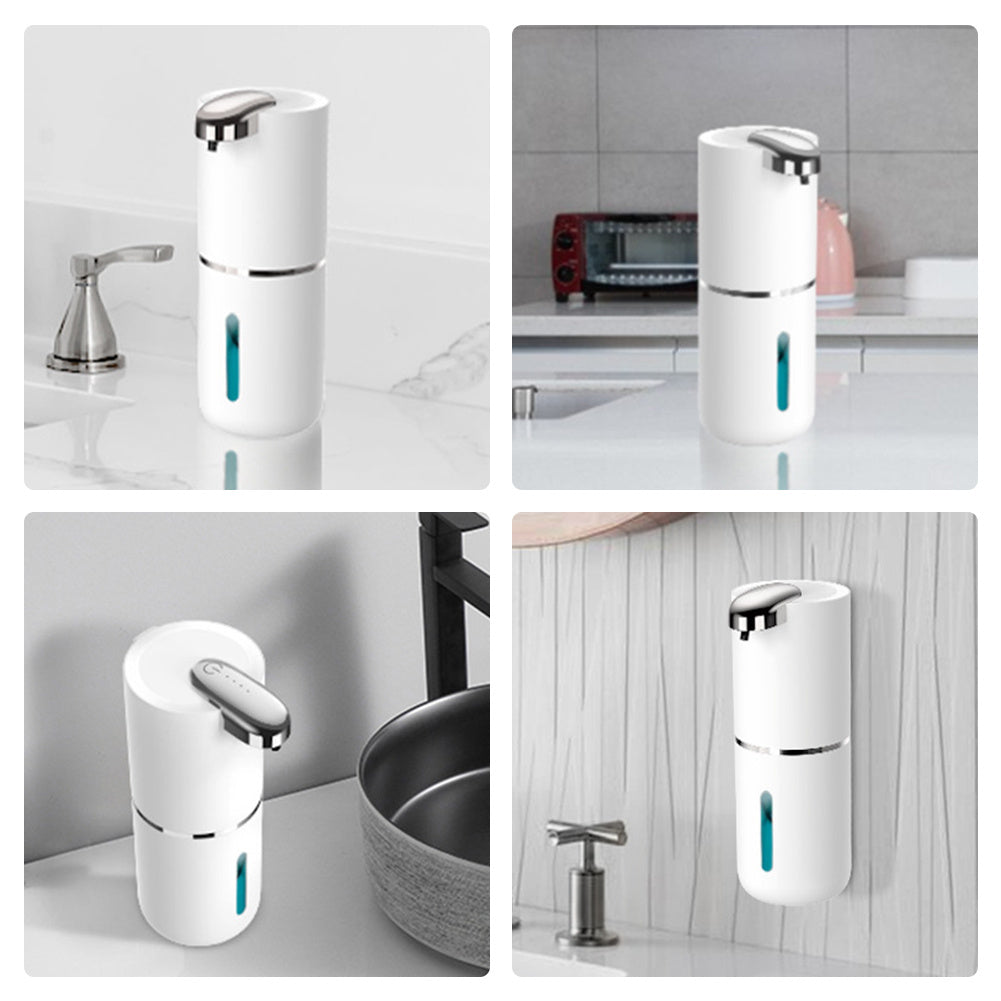 Touchless 380ml Electric Soap Dispenser – Wall Mounted, USB Rechargeable, Infrared Sensor Foam Pump