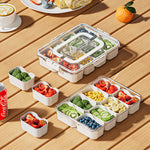 8 Grids Snack Box Organizer Divided Serving Tray for Fruits, Snacks & Seasoning Food Storage Container with Lid