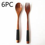 Natural Wooden Spoon & Fork Set Eco-Friendly Ironwood & Nanmu Cooking Utensils for Kitchen Use