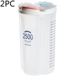 Multi-Grain Dry Food Storage Container with Grids – 1.5L & 2.5L Transparent Plastic Cereal Box with Lid & Pour Spout