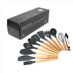 11-Piece Silicone & Beechwood Kitchen Utensil Set – Heat-Resistant Cooking Tools, Non-Scratch, BPA-Free