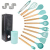 11-Piece Silicone & Beechwood Kitchen Utensil Set – Heat-Resistant Cooking Tools, Non-Scratch, BPA-Free