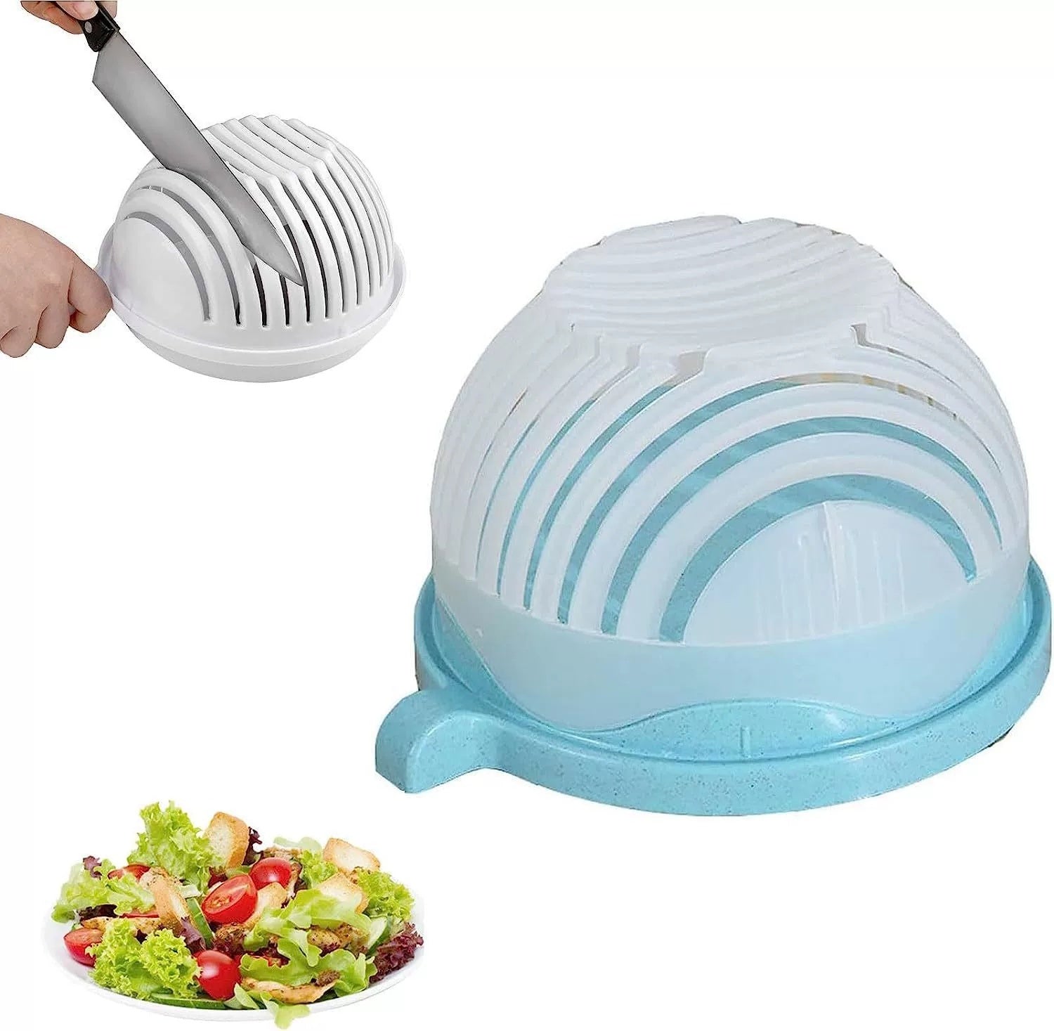 Creative Salad Cutter Bowl – 60-Second Fruit & Vegetable Chopper | BPA-Free, Multi-Function, Easy to Use & Clean