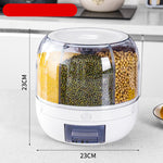 360° Rotating Rice Barrel Large Sealed Cereal Dispenser Moisture-Proof Grain Box Kitchen Food Storage Container 10–12.5kg