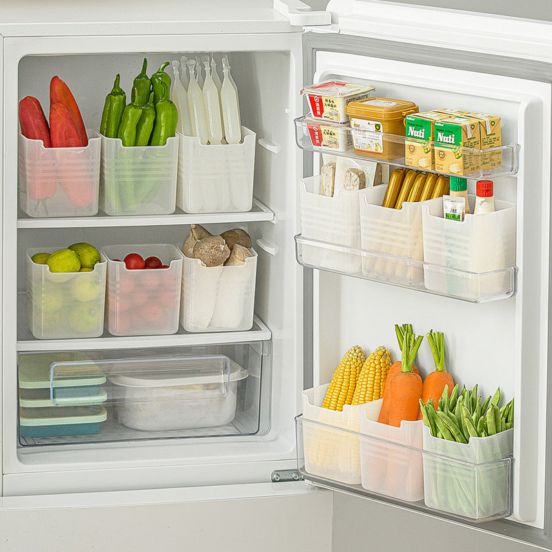 Refrigerator Storage Box Clear Food Organizer for Vegetables, Fruits & Snacks Space-Saving PP Fridge Storage Container