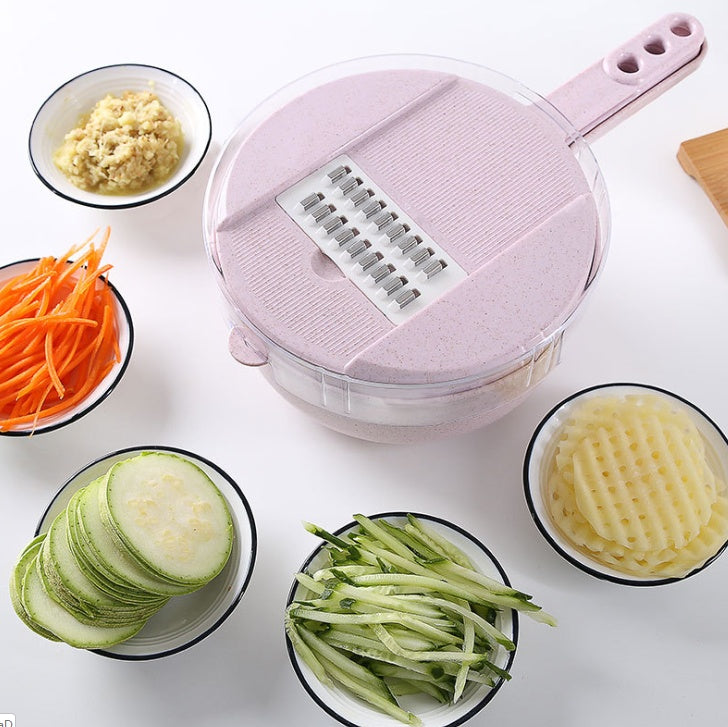 8-in-1 Mandoline Vegetable Slicer & Grater Set with Strainer – Onion, Carrot, Potato Cutter, Peeler & Egg Separator
