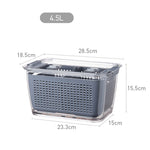 Kitchen Refrigerator Storage Box with Lid – PET Fresh-Keeping Fruit & Vegetable Drain Container – Food Organizer Crisper Bin