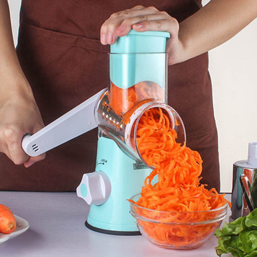 Manual Round Mandoline Slicer – Multifunctional Vegetable & Cheese Cutter | ABS + Stainless Steel, Easy to Use Kitchen Gadget