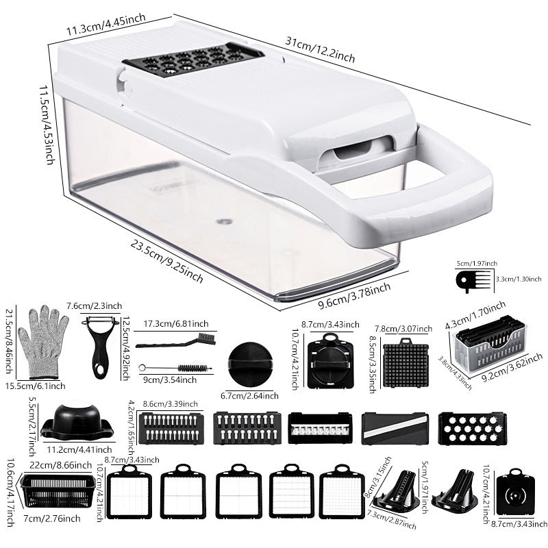 Multi-function Vegetable Chopper 15–26 Piece Kitchen Slicer & Cutter Set for Fast Meal Prep
