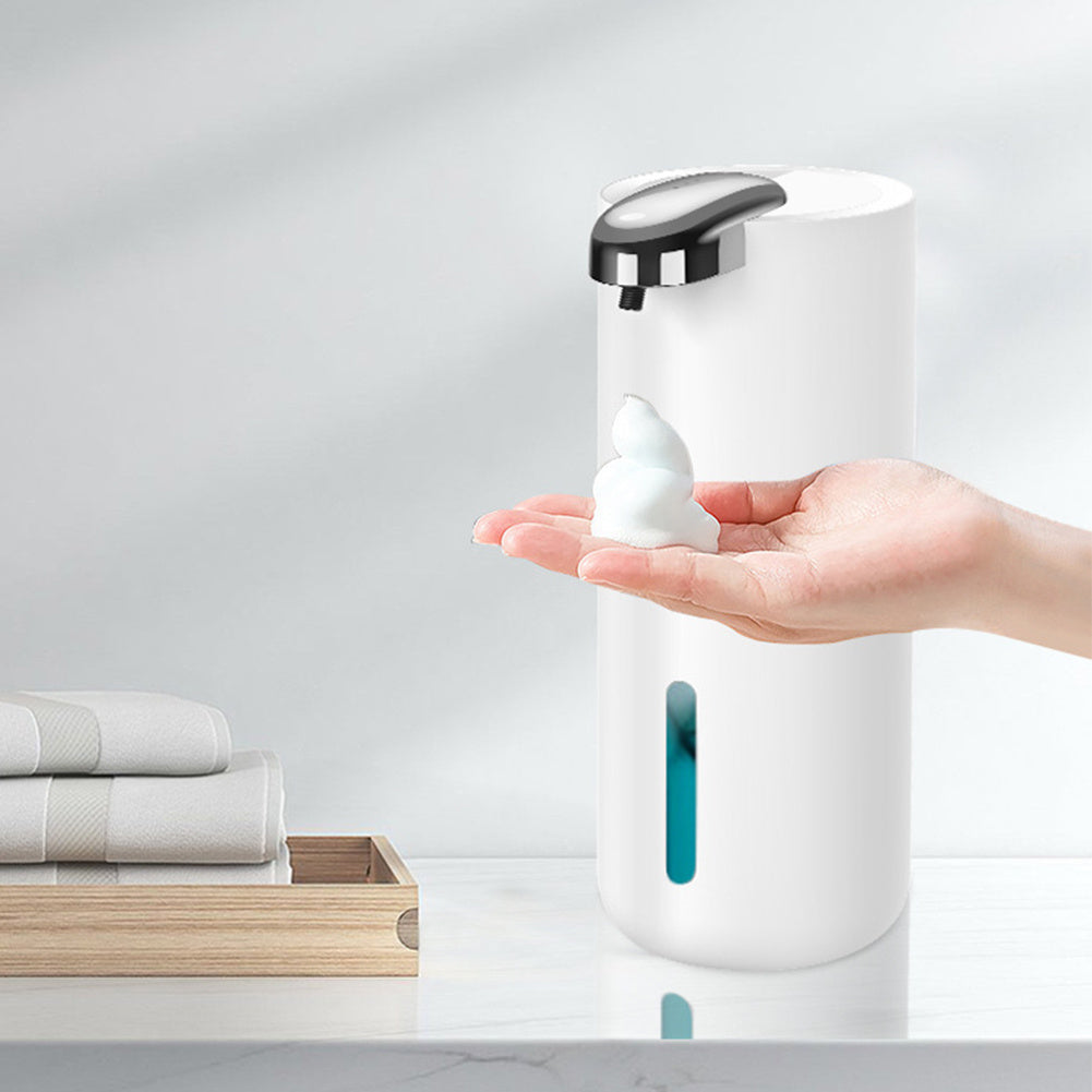 Touchless 380ml Electric Soap Dispenser – Wall Mounted, USB Rechargeable, Infrared Sensor Foam Pump