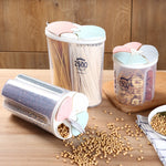 Multi-Grain Dry Food Storage Container with Grids – 1.5L & 2.5L Transparent Plastic Cereal Box with Lid & Pour Spout