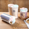 Multi-Grain Dry Food Storage Container with Grids – 1.5L & 2.5L Transparent Plastic Cereal Box with Lid & Pour Spout