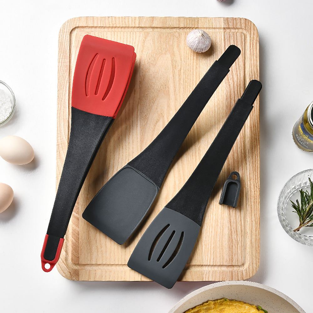 3-in-1 Silicone Frying Spatula Clip – Non-Scratch Cooking Utensil for Flipping Steak, Pancakes, & More – Heat-Resistant Kitchen Tool