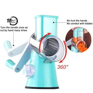 Manual Round Mandoline Slicer – Multifunctional Vegetable & Cheese Cutter | ABS + Stainless Steel, Easy to Use Kitchen Gadget