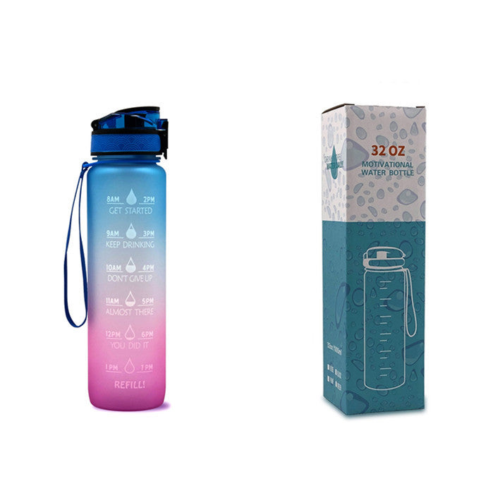 1L Motivational Tritan Water Bottle with Time Marker – Leakproof, BPA-Free, Bounce Cover, Fruit Infuser | Fitness, Gym, Sports