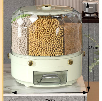 360° Rotating Rice Barrel Large Sealed Cereal Dispenser Moisture-Proof Grain Box Kitchen Food Storage Container 10–12.5kg