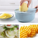 8-in-1 Mandoline Vegetable Slicer & Grater Set with Strainer – Onion, Carrot, Potato Cutter, Peeler & Egg Separator