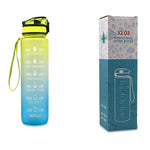 1L Motivational Tritan Water Bottle with Time Marker – Leakproof, BPA-Free, Bounce Cover, Fruit Infuser | Fitness, Gym, Sports
